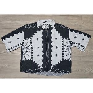 Anthropologie Tigre Indigo Women's Size Large Linen / Viscose Button Up Shirt